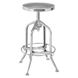 Industrial Chrome Adjustable Stool