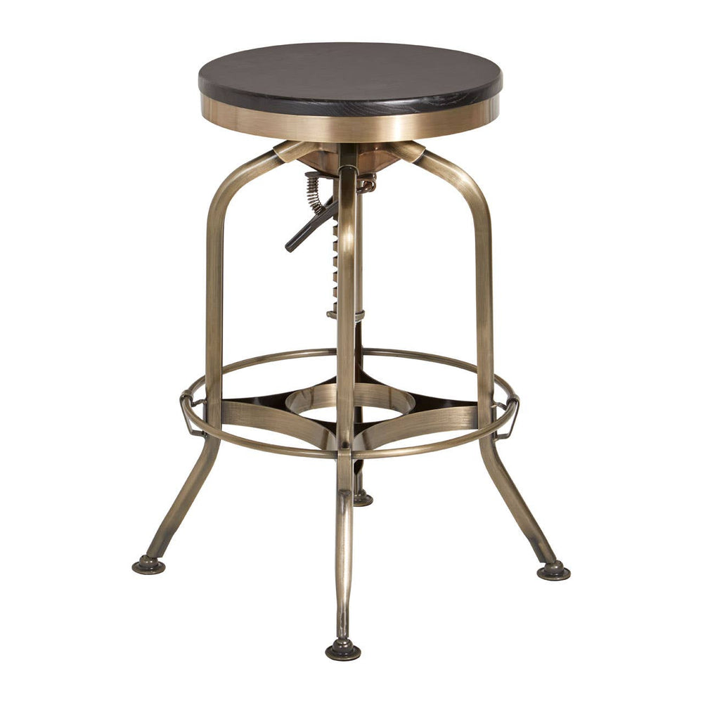 Industrial Brass Swivel Stool