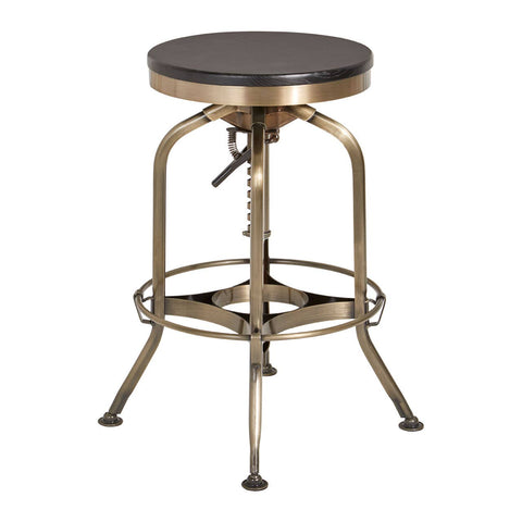 Industrial Brass Swivel Stool