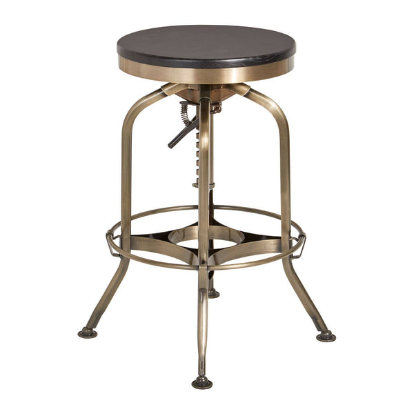 Industrial Brass Swivel Stool