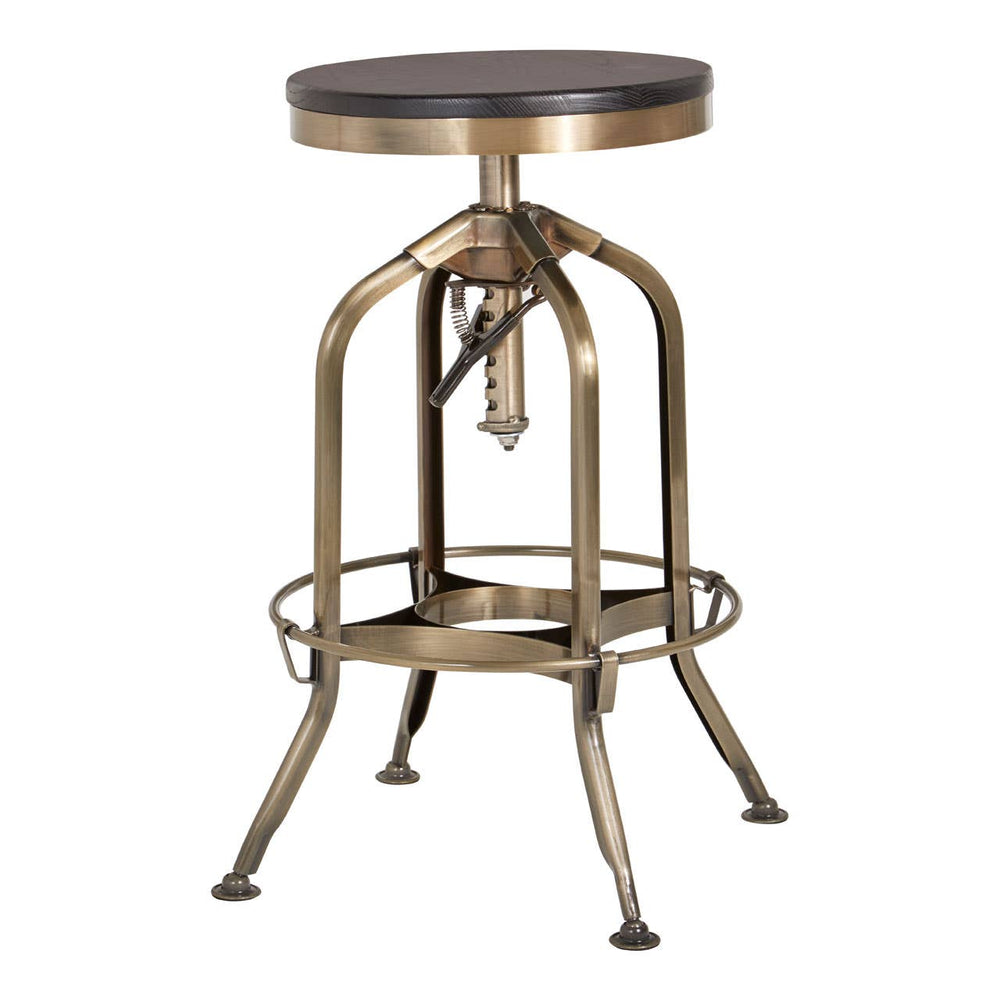 Industrial Brass Swivel Stool