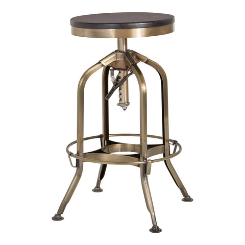 Industrial Brass Swivel Stool