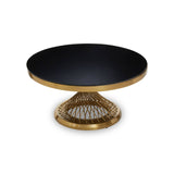 Golden Geometric Glass Coffee Table