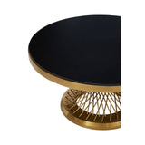 Golden Geometric Glass Coffee Table