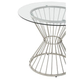 Silver Hourglass Glass Dining Table