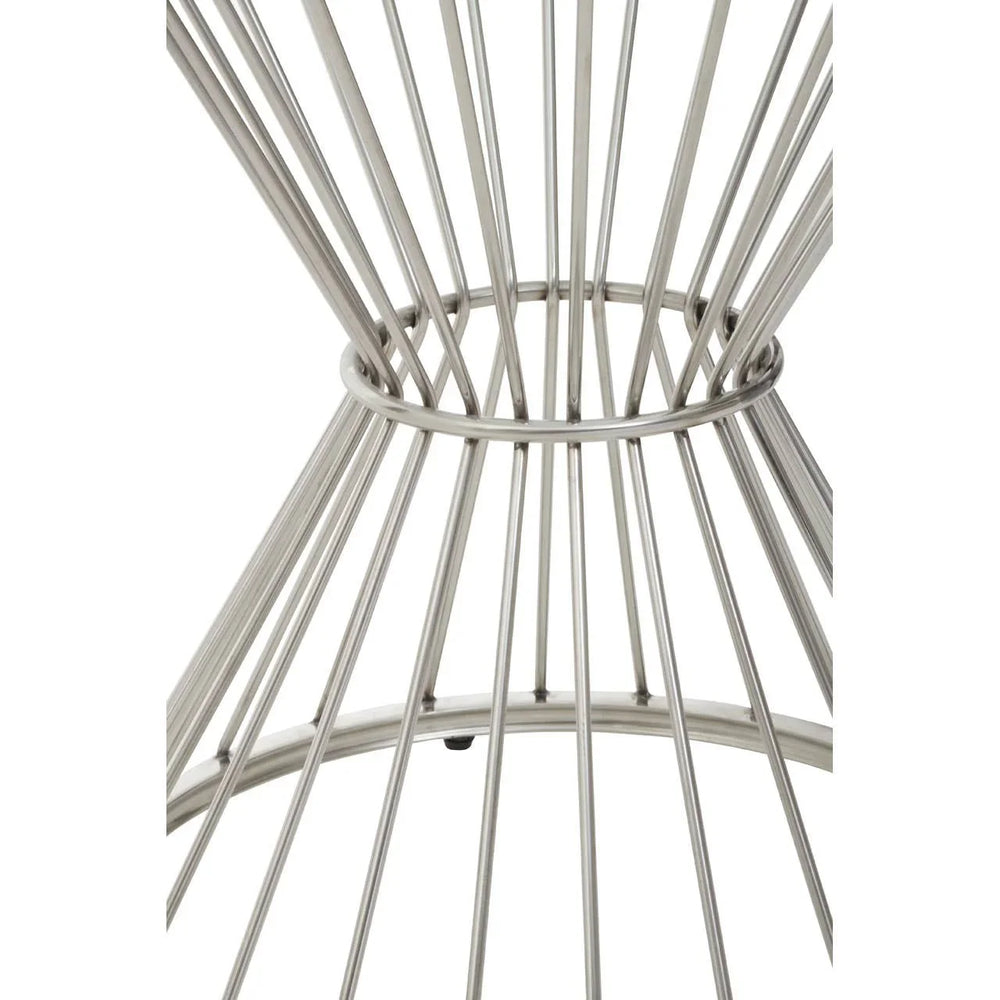 Silver Hourglass Glass Dining Table