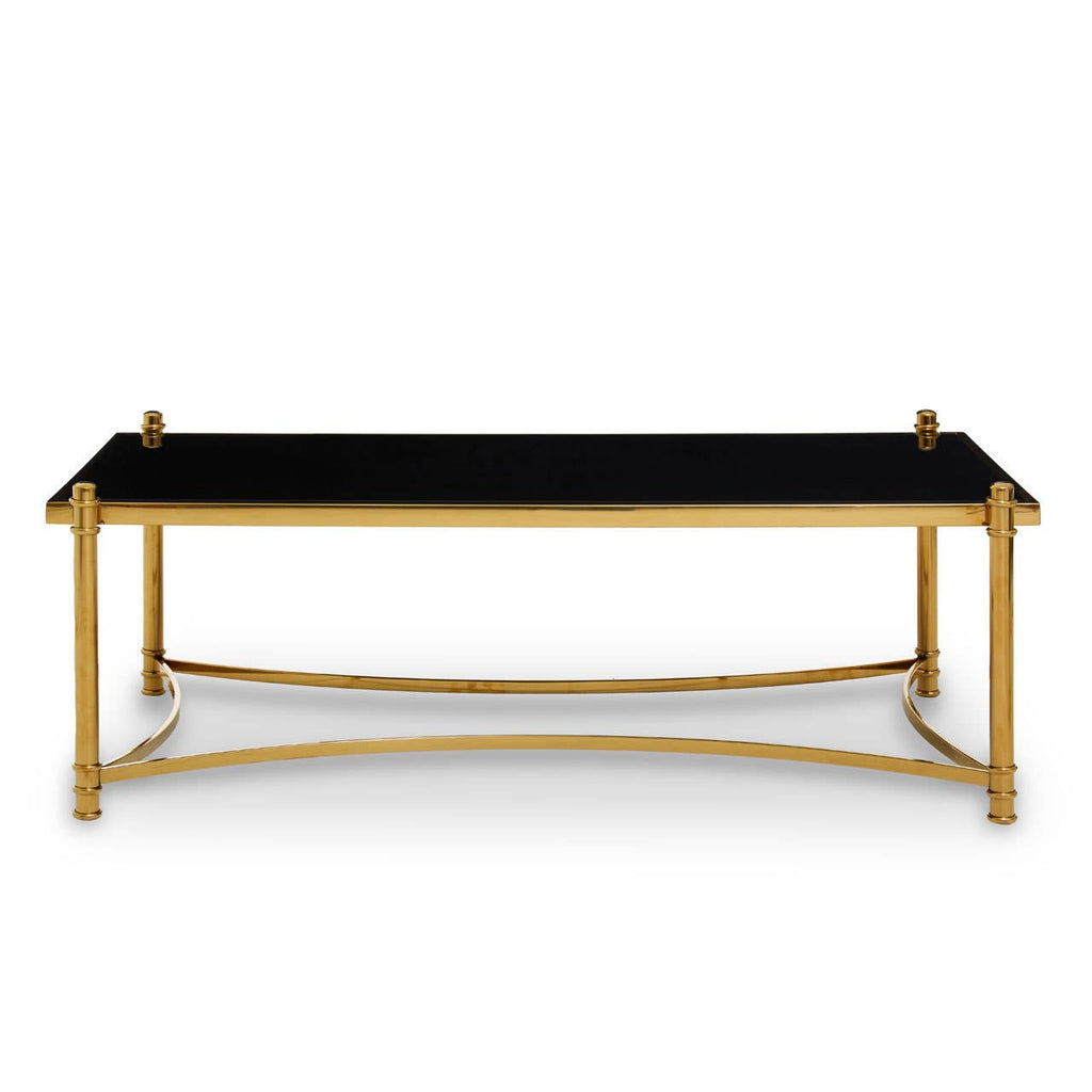 Shimmering Black Glass Coffee Table