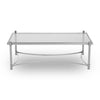 Sleek Silver Glass Coffee Table