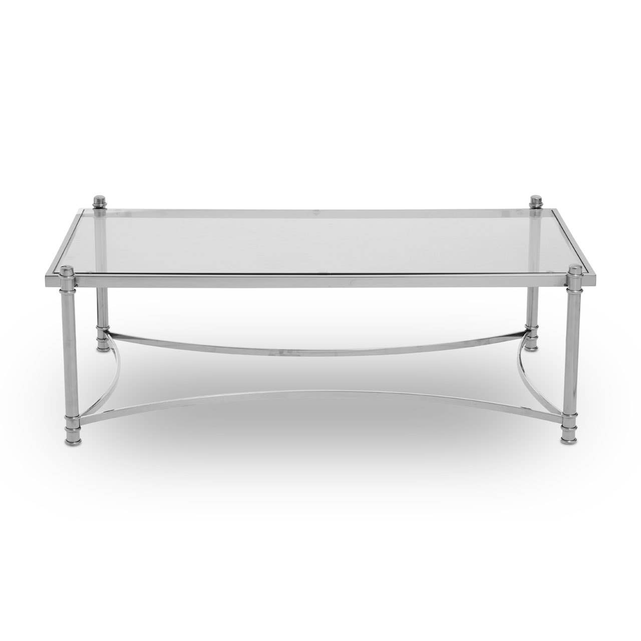 Sleek Silver Glass Coffee Table