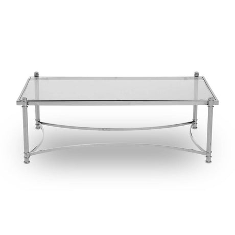 Sleek Silver Glass Coffee Table