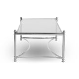 Sleek Silver Glass Coffee Table