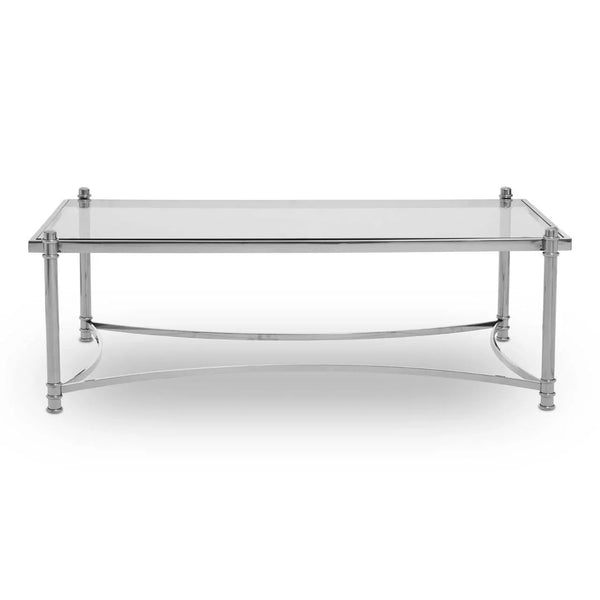 Sleek Silver Glass Coffee Table