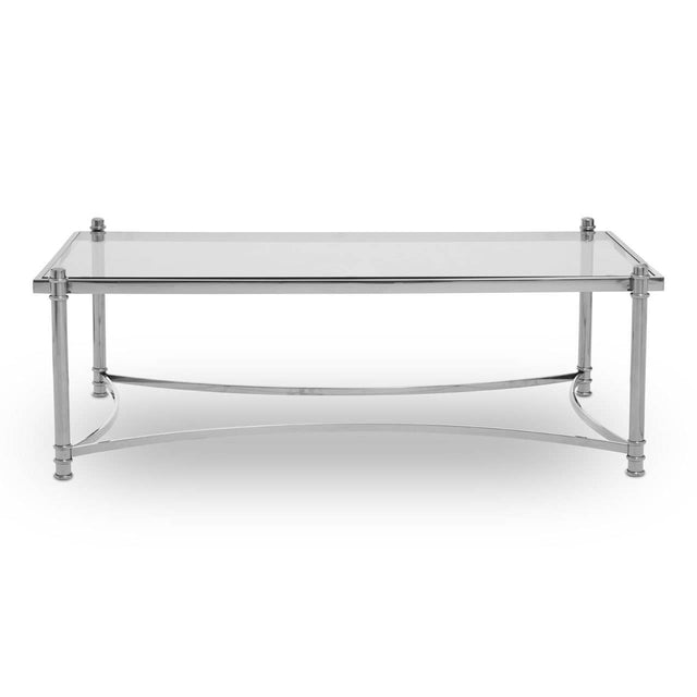 Sleek Silver Glass Coffee Table