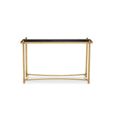 Golden Black Glass Console Table