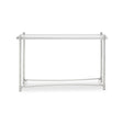 Sleek Silver Glass Console Table