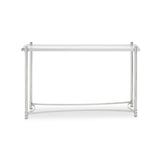 Sleek Silver Glass Console Table