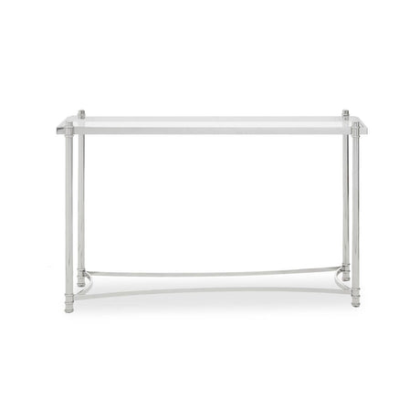 Sleek Silver Glass Console Table
