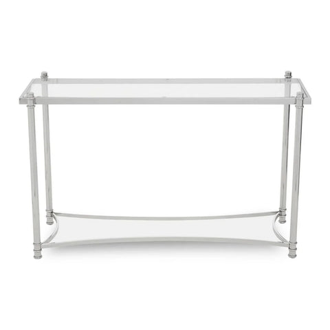 Sleek Silver Glass Console Table