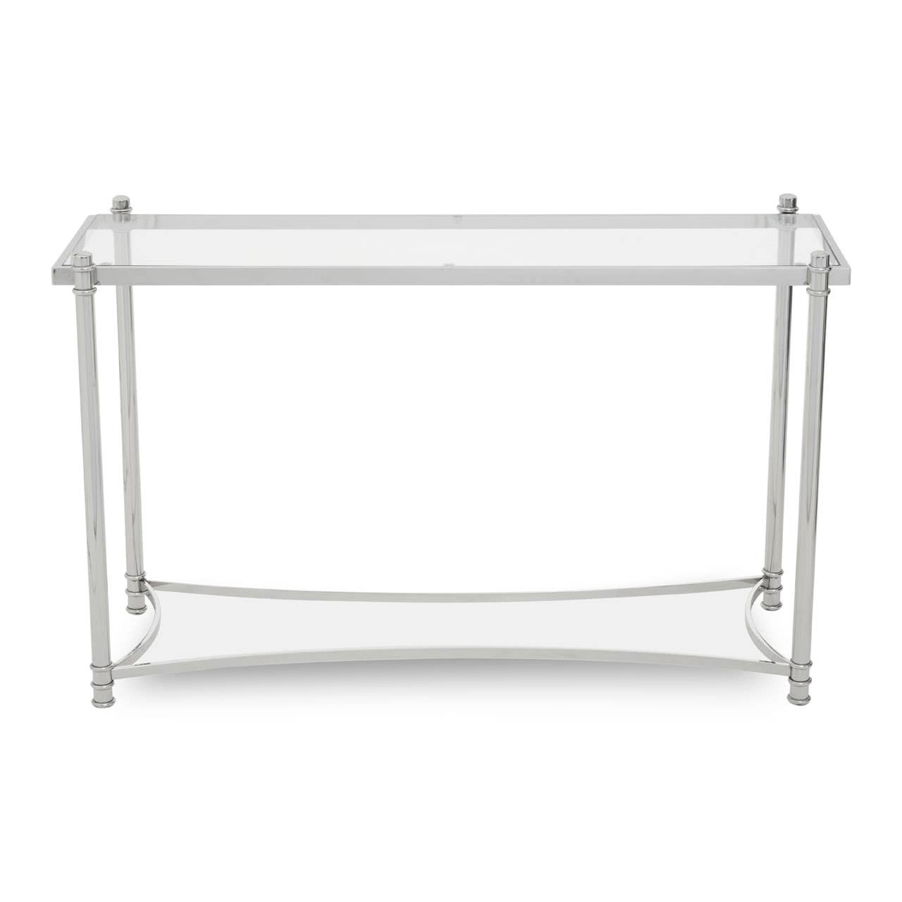 Sleek Silver Glass Console Table
