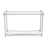 Sleek Silver Glass Console Table