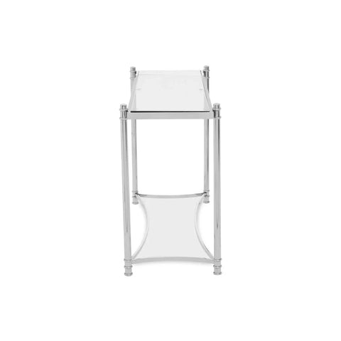 Sleek Silver Glass Console Table
