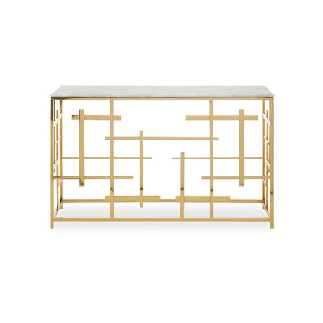 Labyrinth White Marble Console Elegance