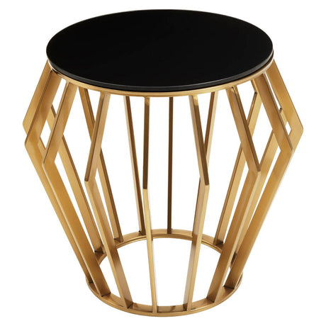 Golden Glass Round Side Table