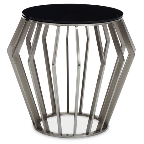 Sculptural Silver & Black Side