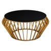 Golden Geometric Glass Coffee Table