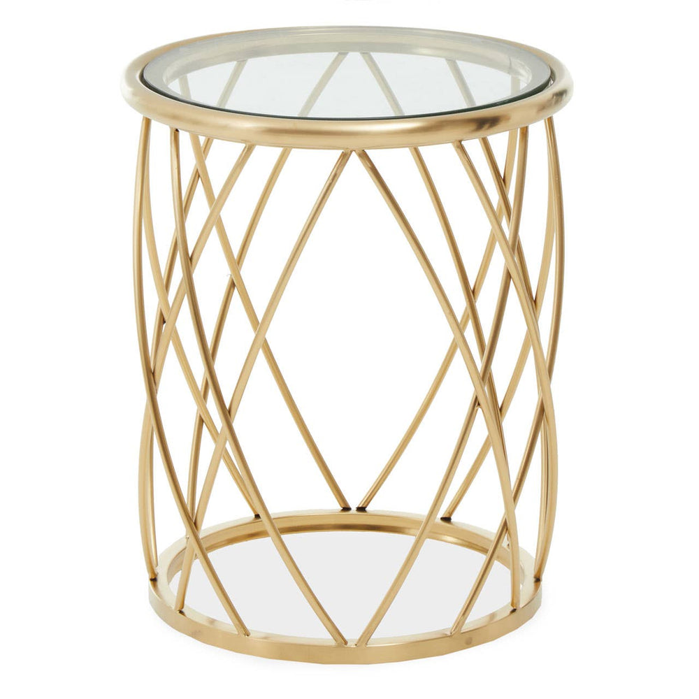 Radiant Gold Glass Side Table