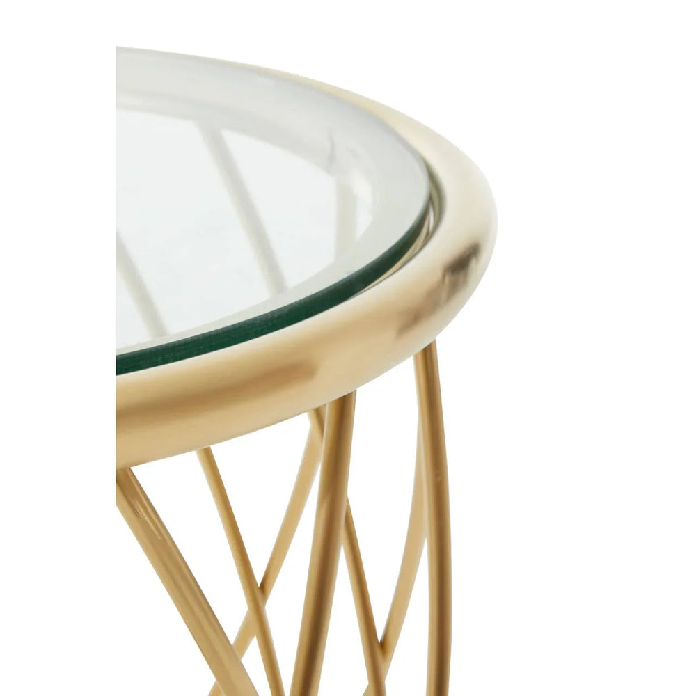 Radiant Gold Glass Side Table