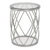 Silver Geometric Glass Side Table