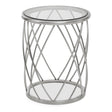 Silver Geometric Glass Side Table