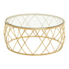 Golden Geometric Glass Coffee Table