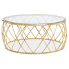 Golden Geometric Glass Coffee Table