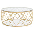 Golden Geometric Glass Coffee Table