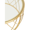 Golden Geometric Glass Coffee Table