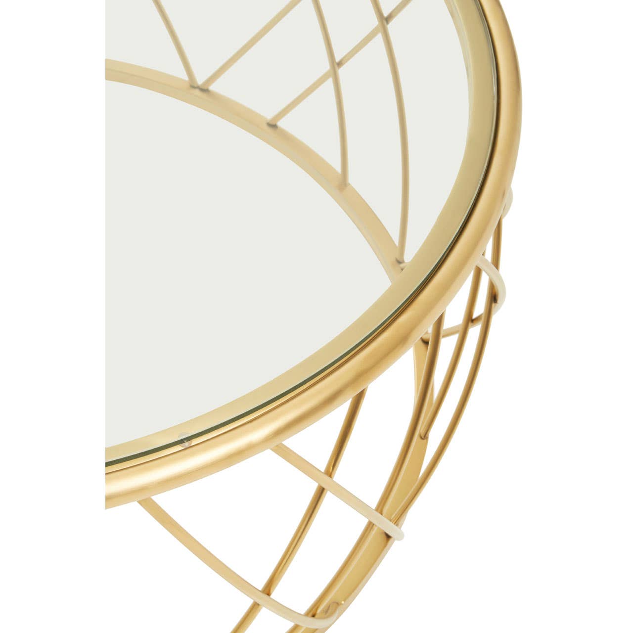 Golden Geometric Glass Coffee Table