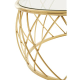 Golden Geometric Glass Coffee Table