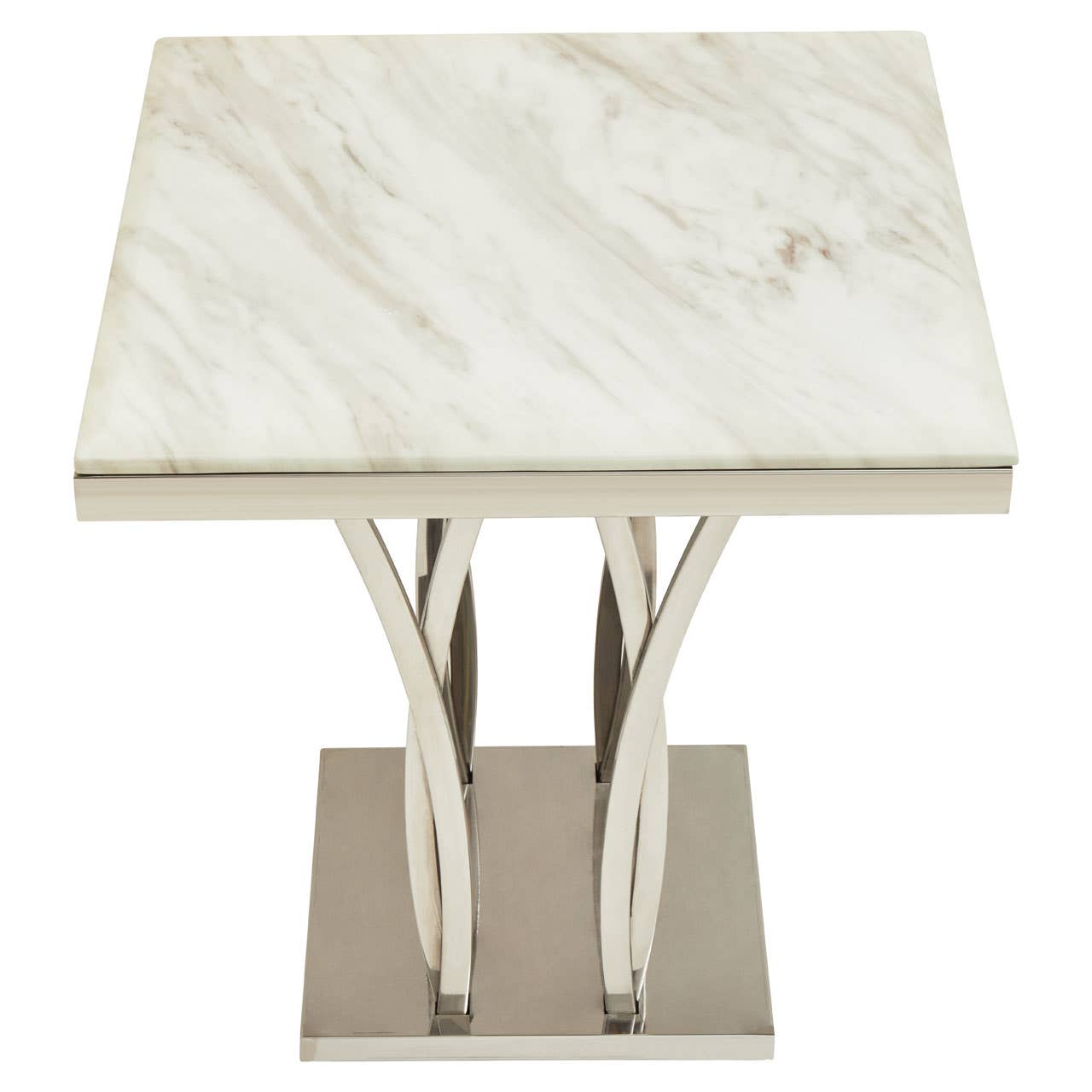 Elegant Marble Silver Side Table