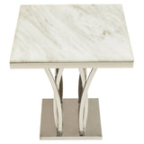 Elegant Marble Silver Side Table