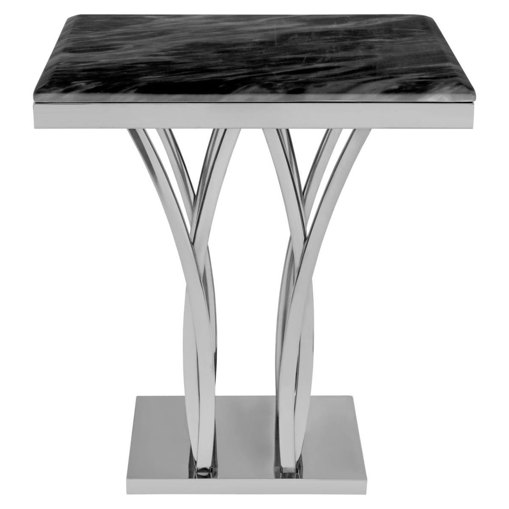 Elegant Marble Silver Side Table