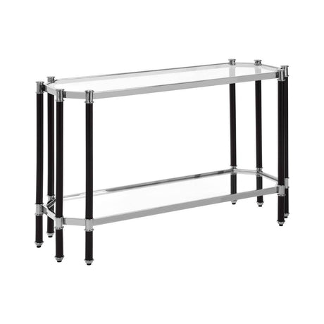 Sleek Glass Steel Console Table