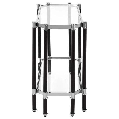 Sleek Glass Steel Console Table