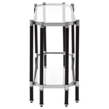 Sleek Glass Steel Console Table
