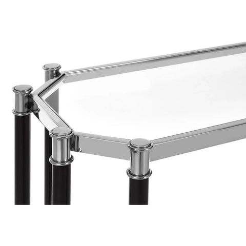 Sleek Glass Steel Console Table