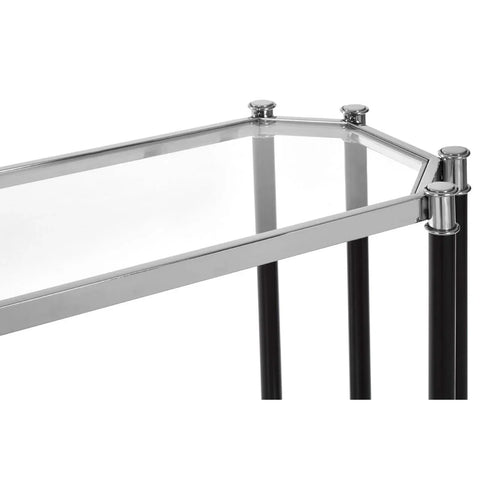 Sleek Glass Steel Console Table