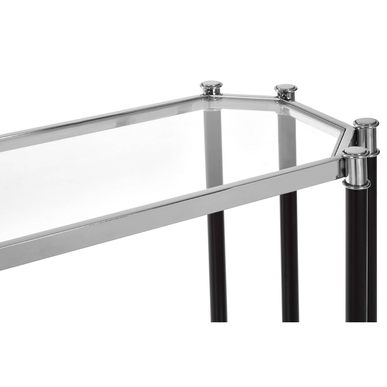 Sleek Glass Steel Console Table