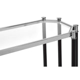 Sleek Glass Steel Console Table