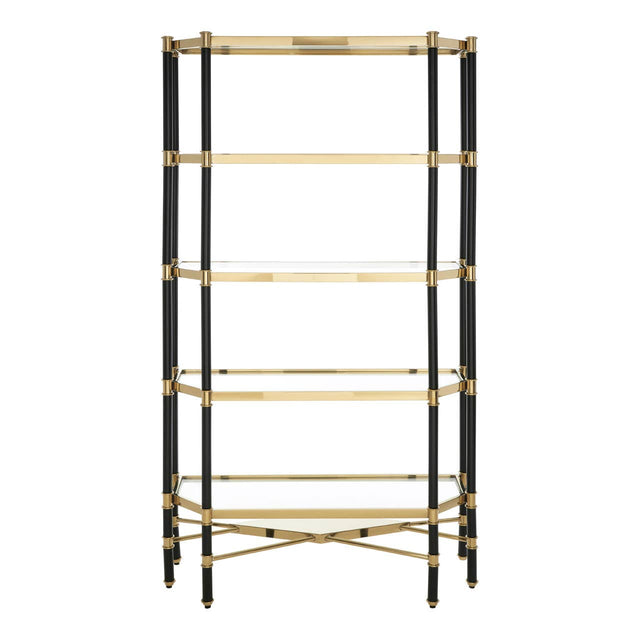 Champagne & Black Glass Shelf